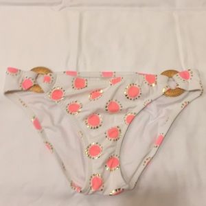 Victoria Secret Coral Polka Dot Swim bottoms NEW